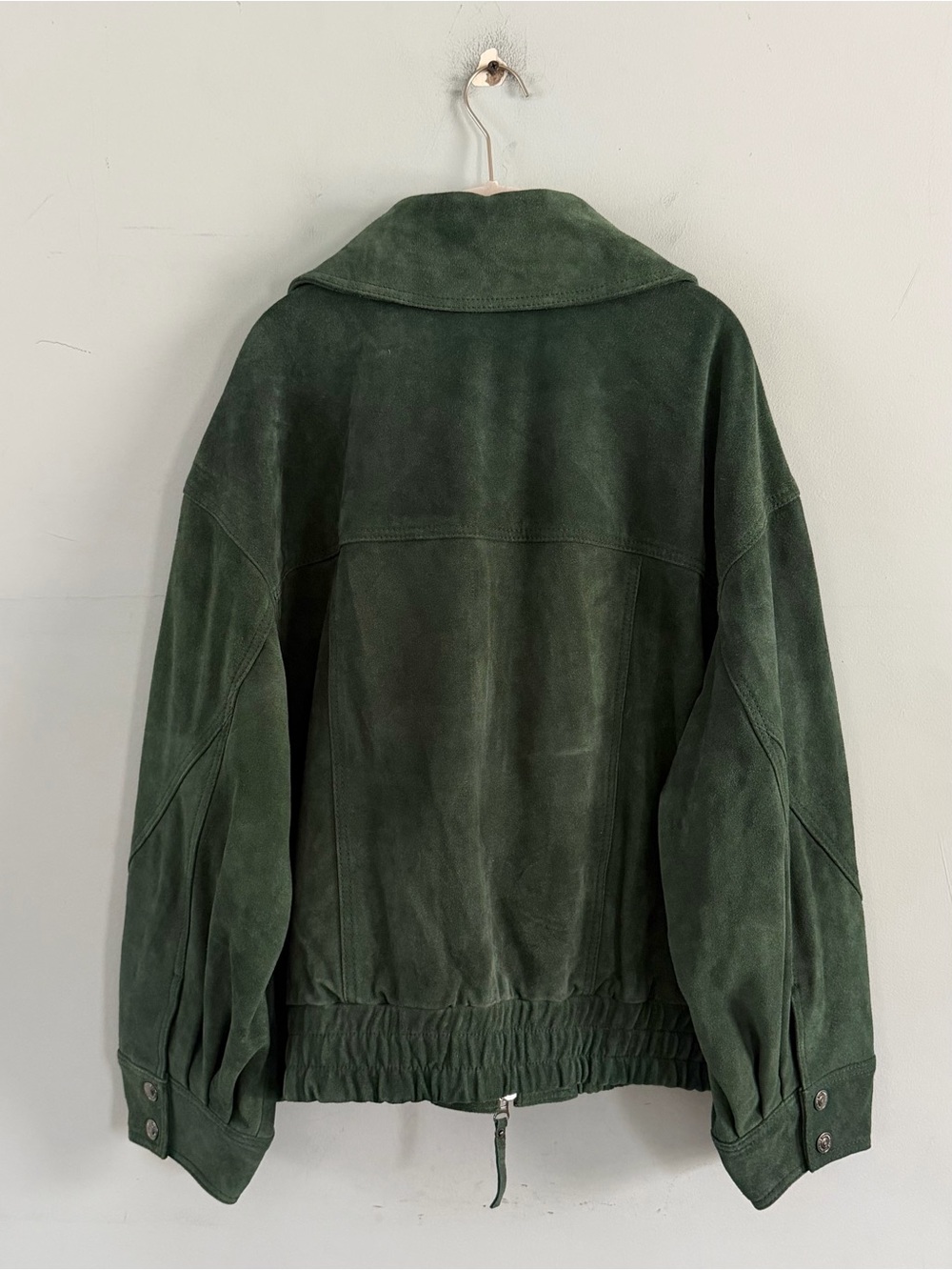 NWT Free People We The Free Desert Moon Green Grove Suede Bomber Jacket - Picture 6 of 10
